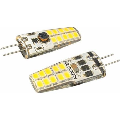 2 Pezzi Lampadina LED G4 Bispina 10V-30V DC AC 3W 12V e 24V 20 SMD 2835 Cilindro Silicone, Disponibili 3000K 4000K 6000K (Bianco Neutro 4000K)