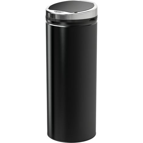 Pattumiera Automatica con Sensore a Infrarossi e Capacità 50L, Pattumiera Cucina in Acciaio e Plastica, Nero, 30.5x30.5x81.5cm (1/5)