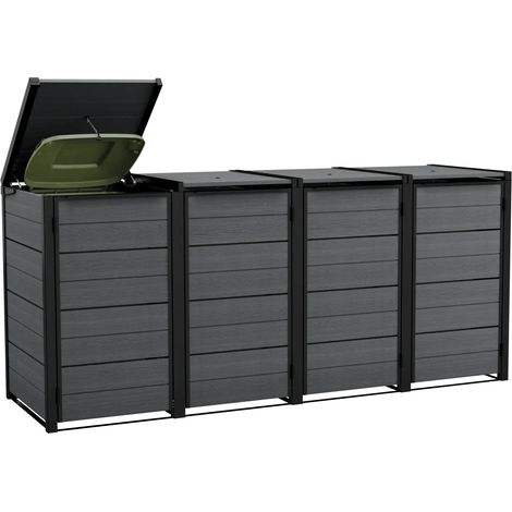 Keter Hide Away Mülltonnenbox für 4x240L Tonnen - 274x84.3x121.2cm (1/5)