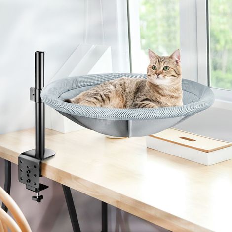 Niche suspendue pour chat à fixer sous bureau – Arbre flottant adaptable toute saison, gain de place au travail