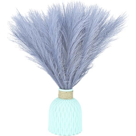 Pampas Grass - 28 Pièces - Tige Flexible en Fil Métallique Recouvert de Papier - Plumes Partiellement en Soie - Hauteur 43 cm - Décoration Intérieure (1/5)