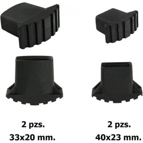 Embout Escabeau - Lot De 4 - Caoutchouc Antidérapant - 40x23 mm Et 33x20 mm - Pour Escabeaux Aluminium (1/2)