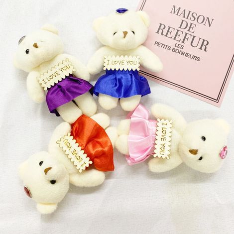 Figurine Ours En Peluche - Bouquet Floral Imprimé - Décoration Bureau Étagère Chambre - Cadeau Anniversaire Fête Des Mères Saint Valentin - 1 Pièce (1/2)