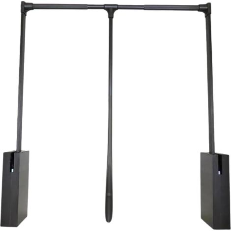 Elevateur Barre de Penderie Escamotable Tringle Relevable, Rabattable pour Armoire Barre porte-manteau Réglable pour Placard (Noir - 830-1150mm) (1/2)