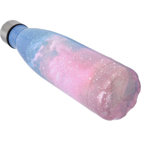 Cola-förmige Thermoskanne aus Edelstahl für Schule, Outdoor-Sport, Camping, Wandern und Reisen – Rosa Sternenhimmel (1/5)