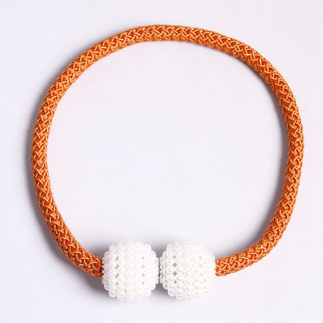 Filiyano-Bouton magnétique pour rideau, boucle de rideau imitation perle, simple sangle de rideau sans installation (orange) (1/5)