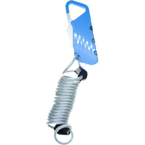 Antivol casque moto câble combiné zinc alliage extensible 1m résistant eau compact bleu pour scooter vélo électrique (1/5)