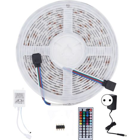 Ruban LED 16,4 pi, 300 LED 5050 RGBW, télécommande 44 touches, réglable, étanche, prise EU 100-240V, lumière de corde (1/5)