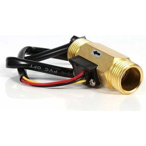 Wasserdurchflusssensor, Durchflussmesser, Flüssigkeitsmesser, Wasserdurchflussschalter, 60 mm G1/2 Kupferdraht, Flüssigkeitsmesser, 1–25 l/min (1/5)