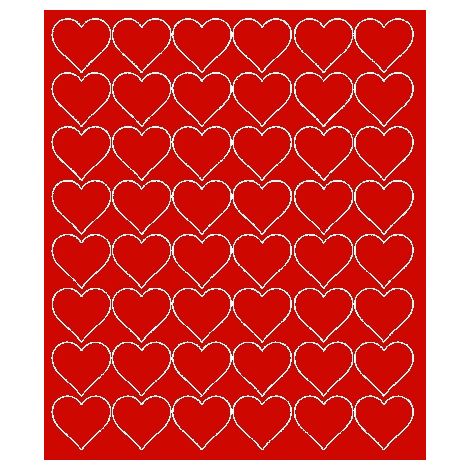 Adesivi a forma di cuore per San Valentino, 3 cm, 48 pezzi, rosso lucido