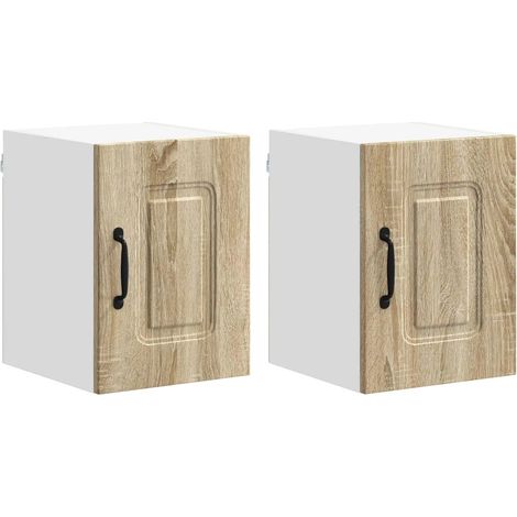 Set di 2 armadietti da cucina moderni pratico spazio portaoggetti 30 x 31 x 40 cm in legno ingegnerizzato rovere sonoma 020053538