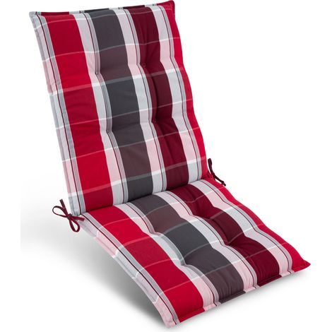 Premium Chaise à dossier bas Sun-NL, 100x50cm, Rouge-Anthracite rayé