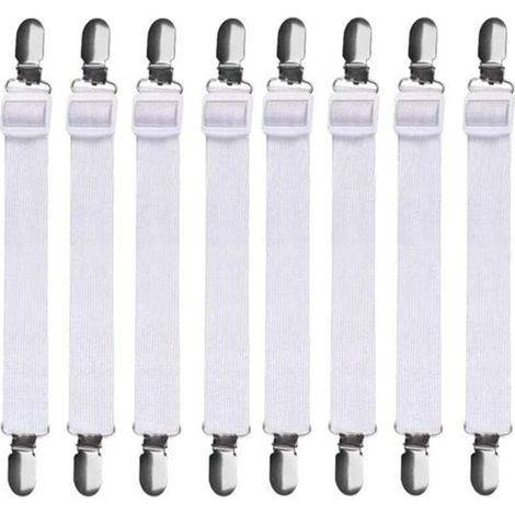 8-teiliges Set (60 cm bis 200 cm) Verstellbare Spannbettlaken-Spanner