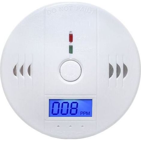Kohlenmonoxidmelder mit Digitalanzeige und akustischem Alarm, batteriebetrieben (AA-Batterie nicht im Lieferumfang enthalten), freistehend montierbar (1/5)