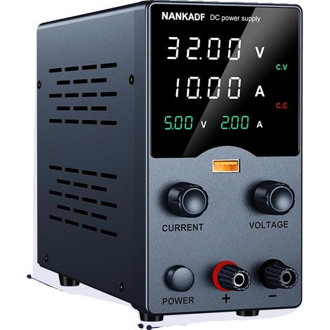 Fuente de alimentación de CC, 0-30 V, salida de 0-10 A, GA3010H-N Negra (1/2)