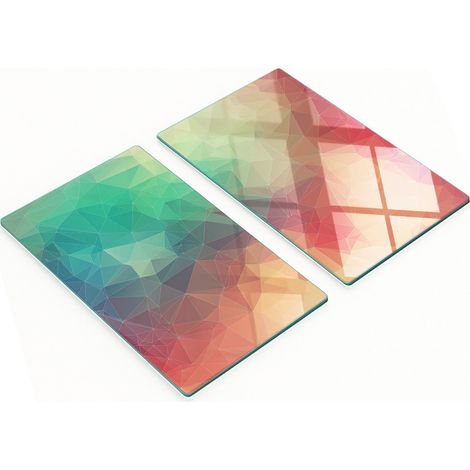 Tableros de vidrio duraderos y elegantes con dise帽o geom茅trico de 2x30x52 cm.