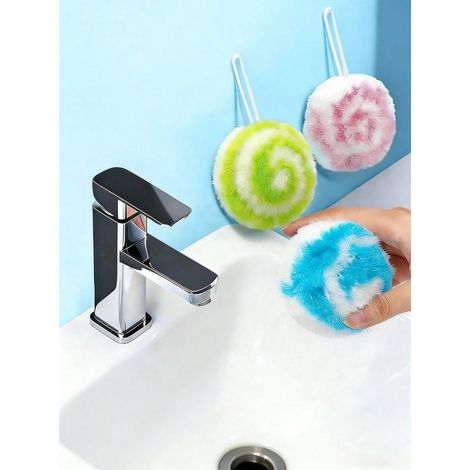 1 boule de nettoyage multifonction avec cordelette de suspension, pour lavabo de salle de bain, toilette, baignoire, plan de travail, carrelage de cuisine et robinet, couleur aléatoire (1/5)