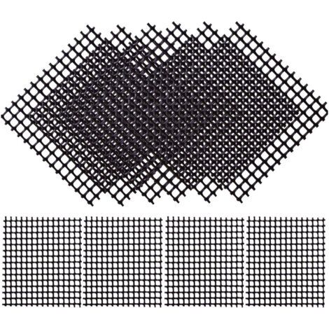 Set de 50 Grilles de Drainage en Plastique, Noir - Grille de Drainage carrée pour Coupe Bonsai, Pot de Fleurs ou jardinière - 10 x 10 cm (1/5)