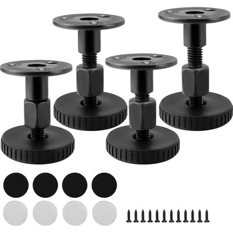 4 pièces Pieds Reglable pour Meuble de 47 à 64 mm, Extensibles avec écrous de Connexion, Percés ou Auto-adhésifs, Silencieux et Respectueux du Sol, pour Pied de Meuble ou d'équipements (1/5)