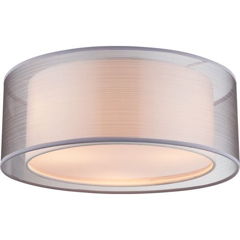 Globo Theo Plafonnier cylindrique nickel mat 3 ampoules E14
