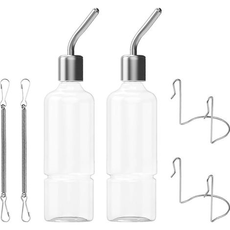 VILLCASE Lot de 2 distributeurs d'eau suspendus pour animaux de compagnie (lapins, chinchillas, cochons d'Inde) (1/3)