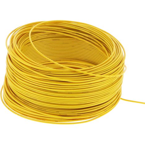 Câble électrique souple 7 conducteurs BV-1x1 100m (328.1ft), cuivre rouge, isolation, AC300V, couleur jaune (1/5)