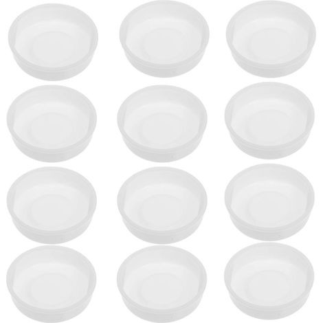 Bouchons ronds en plastique pour tubes en papier kraft 20 pièces blancs (1/5)