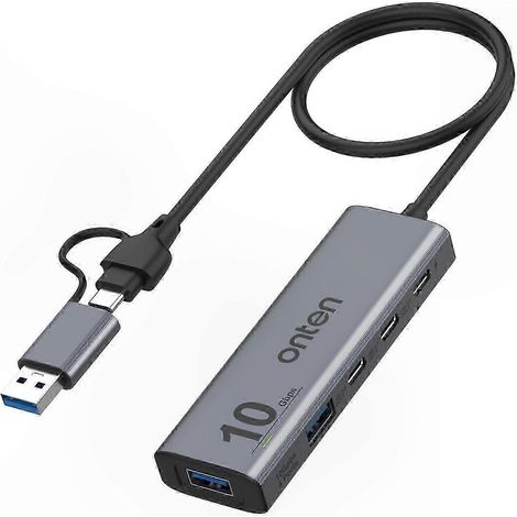5-Port-USB-C-Hub, Typ-C-Dockingstation-Adapter, Datenübertragung bis zu 10 Gbit/s, Gehäuse aus Aluminiumlegierung, schneller Multi-Port-Hub (1/5)