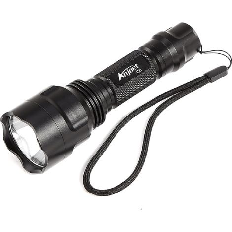 Lampe torche LED ultra-puissante, lampe torche étanche haute intensité, aluminium, noir (1/5)