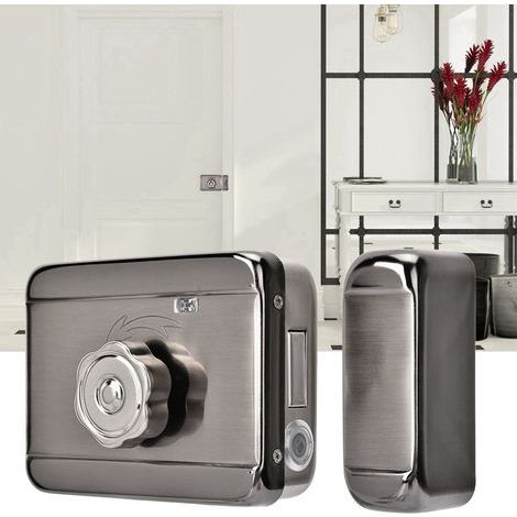 Serrure électronique argentée pour porte, système de contrôle d'accès intelligent sans clé (1/5)