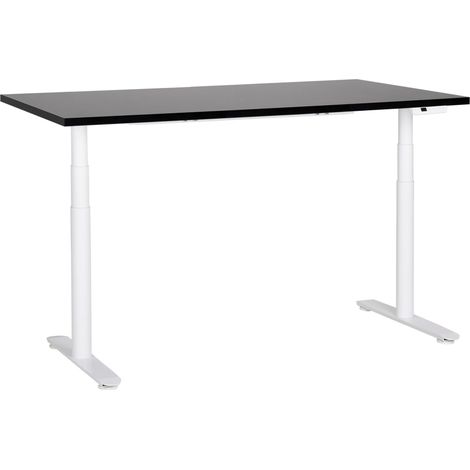 Scrivania regolabile in altezza elettricamente bianco e nero 180 x 72 cm DESTINAS