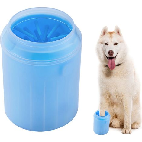 Nettoyeu Potable pou Pattes de Chien - Bosse en Silicone Souple avec Gobelet - Laveu de Pieds pou Animaux - Taille L (1/5)