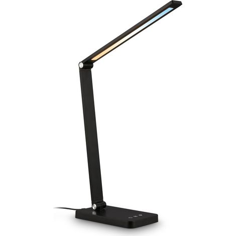 Briloner LED Schreibtischlampe Schwenkbar 38 cm 4,8W 400lm 2700K-6500K Warmweiß bis Tageslichtweiß Touchdimmer Schwarz - Tischlampe Leselampe Bürolampe Büro (1/5)