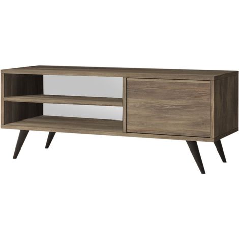 Meuble TV 2 niches de rangement et 1 porte abattante (1/5)