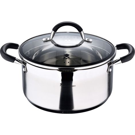 Kochtopf 24x12cm 5l aus Edelstahl mit Deckel foodies bgmp-1502-bk masterpro (1/5)