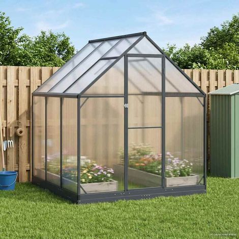 vidaXL Serra da Giardino con porta Antracite 183,5 x 183,5 x 207