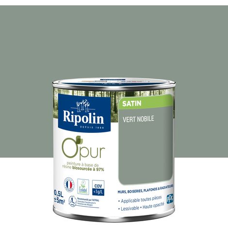 Peinture Couleur à base de résine biosourcée à 97% - Satin - 0,5L - Vert Nobile - Ripolin (1/5)