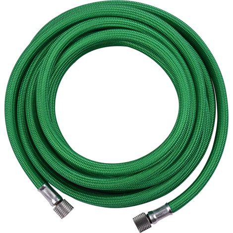 Tuyau pour aérographe tressé textile 3 mètres/10 pieds avec raccord 1/8 pouce standard aux deux extrémités (1/2)