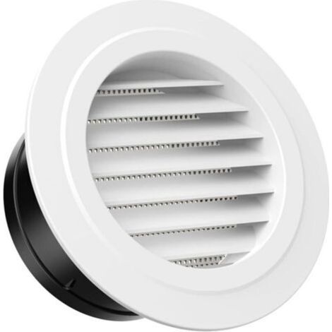 125mm Grille de Ventilation en Plastique Aeration Ronde avec Moustiquaire Grille pour Intérieur et Extérieur Entrées et Sorties d'air Murales et de Plafond