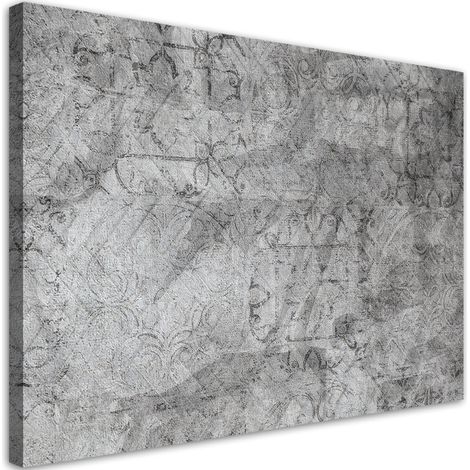 Quadro su tela, Pattern grigio su un muro di cemento - 120x80 (1/4)
