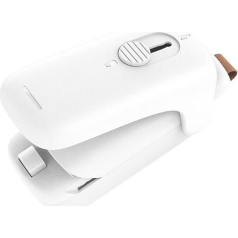 Mini Scellant de Sac Portatif - - Thermosoudeuse - Alimenté par Batterie - Couleur Blanc - Compact (1/4)