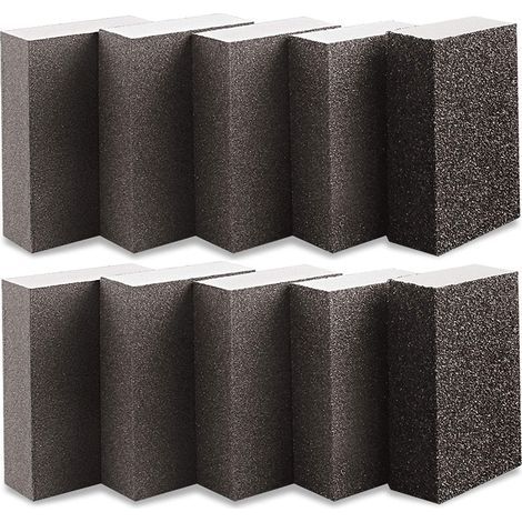 GENERIC-Éponge De Ponçage 10 Pièces Grain 1000-1200 Blocs De Ponçage 70 X 100 X 25 Mm Utilisation Humide Et Sèche Pour Bois Métal Peinture Lavable Et Réutilisable (1/5)