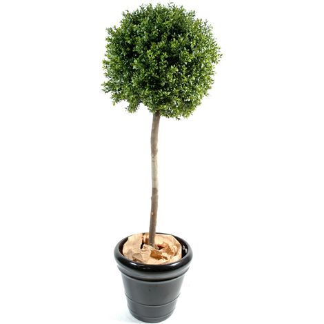 Plante artificielle haute gamme Spécial extérieur / Buis boule coloris vert - Dim : H.140 x D.50 cm (1/3)