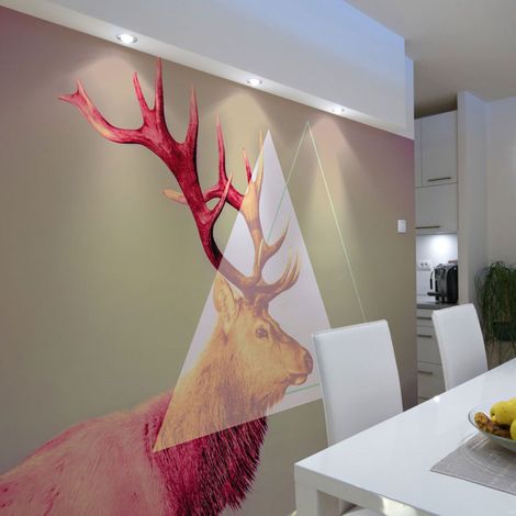 Papier Peint "Cerf Motif Graphique" 270 x 350 cm (1/2)