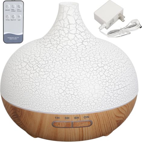 500-ml-Ultraschall-Diffusor für ätherische Öle mit farbigem Licht und Fernbedienung – Feiner Nebel, 200–240 V, US-Stecker (1/5)