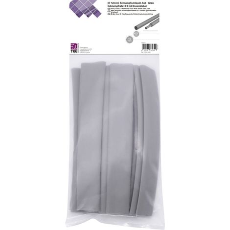 TRU COMPONENTS T1902CA040 Schrumpfschlauchsortiment Grau 12 mm 4 mm Schrumpfrate:3:1 15 St. (1/2)