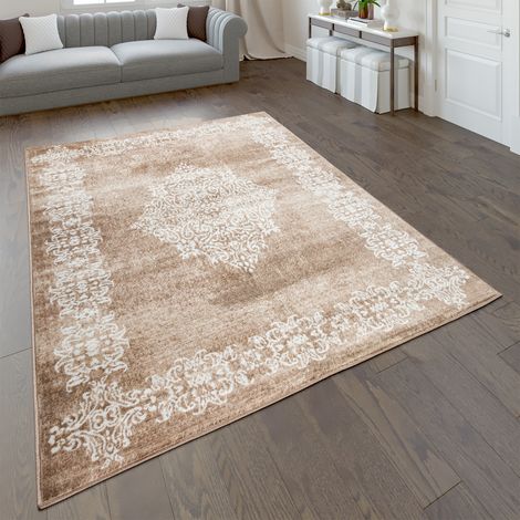 Paco Home Tappeto Salotto Pelo Corto Con Motivo Orientale Moderno, Beige E Marrone 60x100 cm