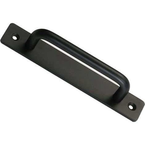 Grange Porte Poignée, Coulissant Grange Poignée Porte Parfait pour Portail Armoire Placard Tiroir Abri Garage Inclus 2 Vis - Noir, 150mm