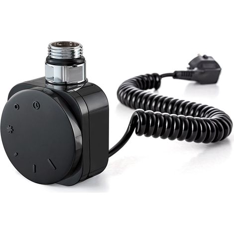 Kibath Temostato con resistencia SECATOALLAS redondo de 600W acabado NEGRO mate fabricado en ABS (1/4)