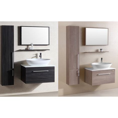 Bagno Italia Mobile Bagno da 80cm arredo sospeso moderno wengè colonna mensola miscelatore in omaggio (1/5)